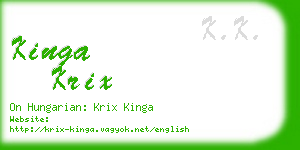 kinga krix business card